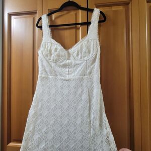 Astr The Label White Lace Bustier Style Dress Size Large NWT